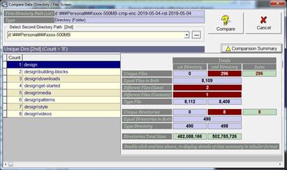 Directory Compare Section Directory Compare Section